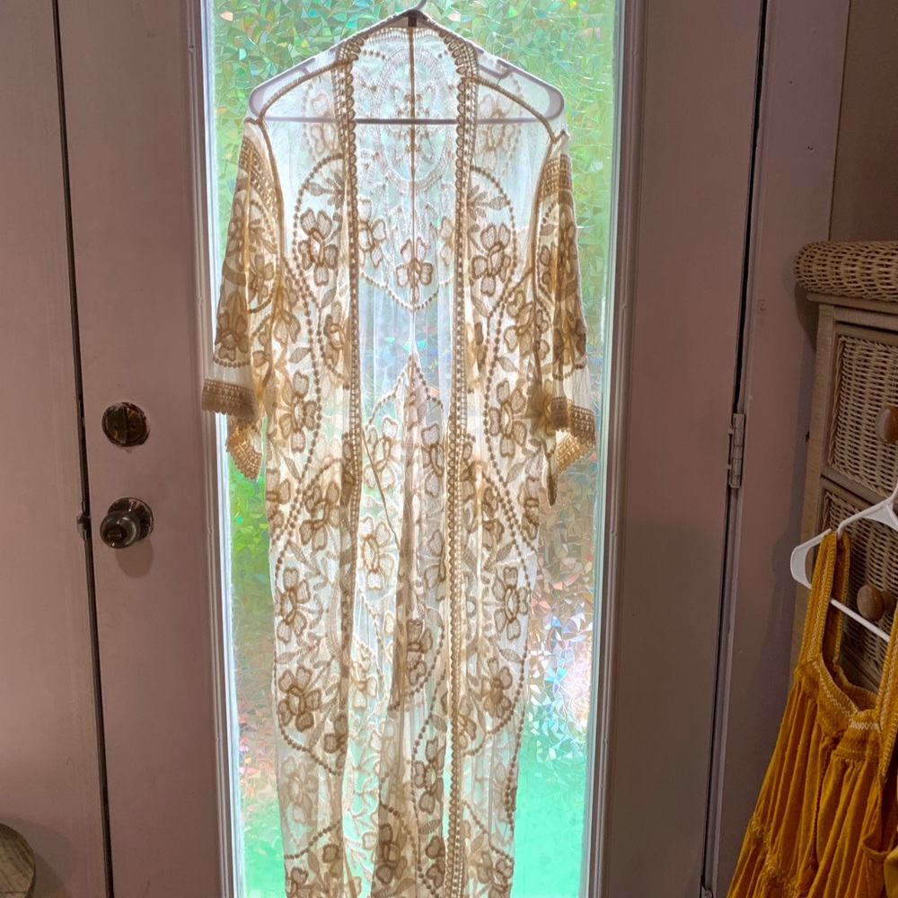 Cream maxi cover up